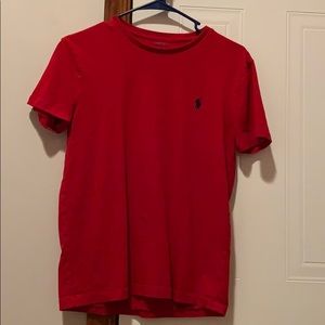 Red polo shirt